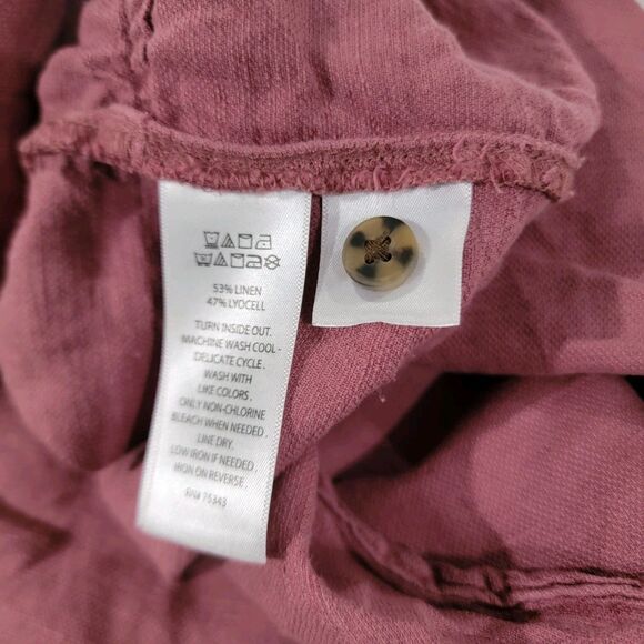 Lucky Brand Womens Button Up‎ Linen Shirt Dress Size Xs Pink - Picture 7 of 7